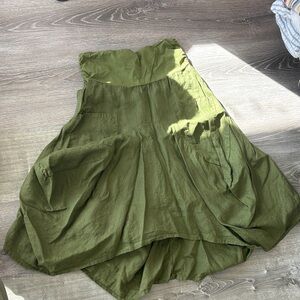 Chic High-Low Olive Skirt